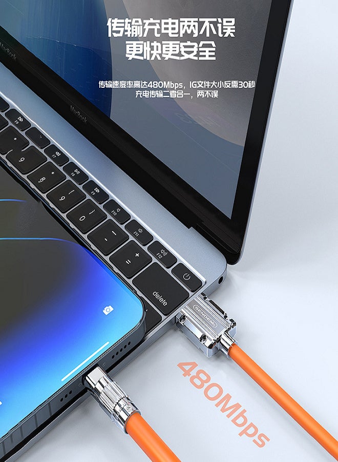 سيندم Sendem M69 كابل شحن ثلاثي الرأس 3 في 1، 120وات شحن سريع لجميع الهواتف - Image 4